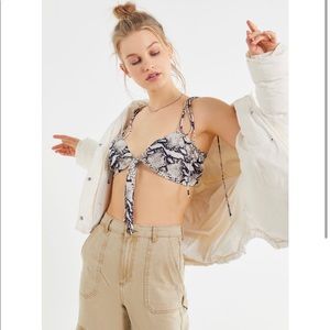 LIONESS Urban Outfitters crop top bra top snakeskin